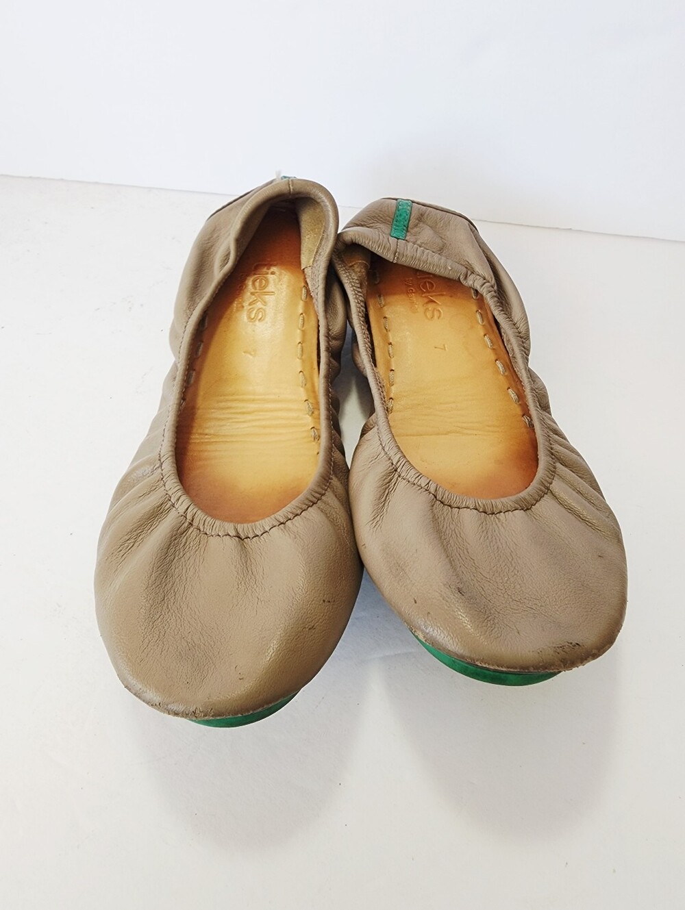 Tieks Gray Leather Slip-On Ballet Flats Size 7 - Picture 2 of 8